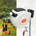 Automatic Rewind Hose Reel: 7-Pattern Nozzle with Slow Return System for Car & Garden
